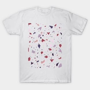 Terrazzo Pattern White Brown Purple T-Shirt